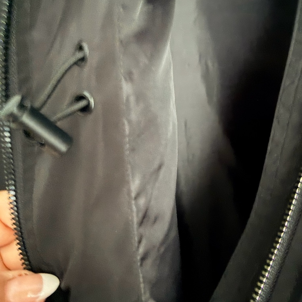 CALVIN KLEIN Women’s Black Mid-Length Hooded Full Zip Rain Jacket Sz 1X - Picture 8 of 11